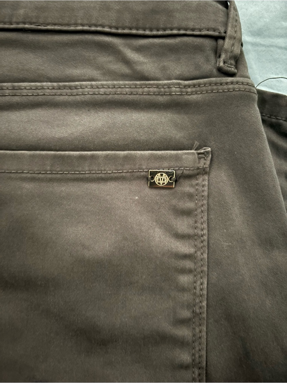 Massimo Dutti dark grey trousers with gold logo